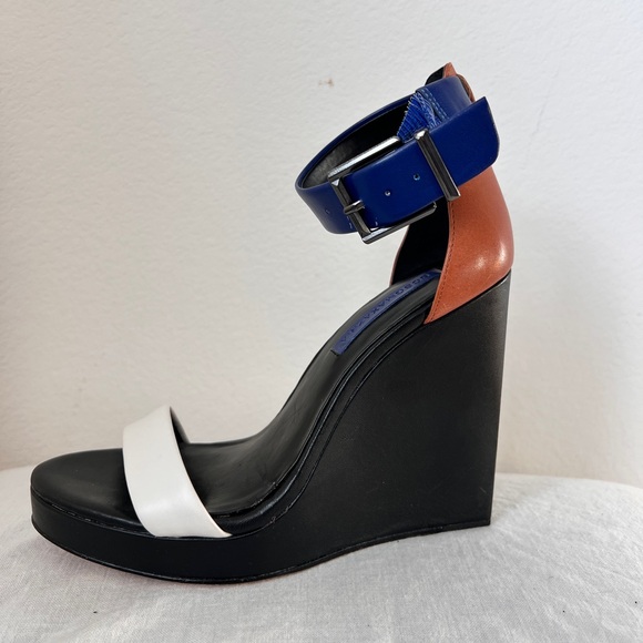 BCBGMaxazria Colorblock Wedge Platform Sandals Open Toe Women’s Size 8M - Picture 5 of 9